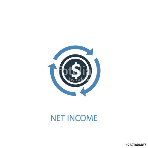 500x500 Net Income Concept Colored Icon Simple Blue Element
