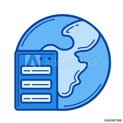 500x500 Server Vector Line Icon Isolated On White Background Server Line