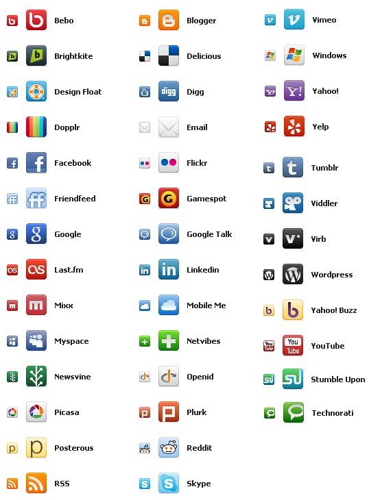 Social Netowrking Icons 538x730 Social Netowrking Icons