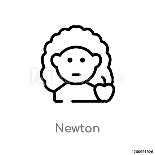 Outline Newton Vector Icon Isolated Black Simple Line Element 500x500 Outline Newton Vector Icon Isolated Black Simple Line Element