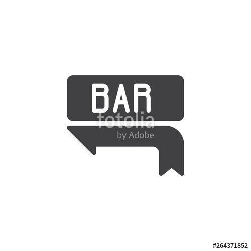 500x500 Bar Signboard Vector Icon Filled Flat Sign For Mobile Concept