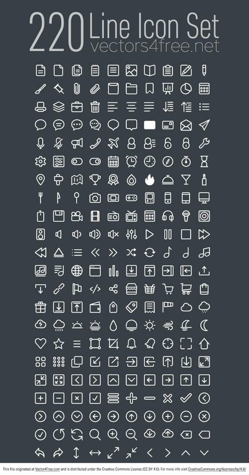 491x936 Linear Icon Vector Set