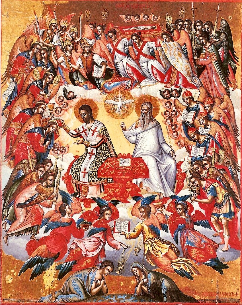 850x1070 Greek Orthodox Icon Of Divine Liturgy