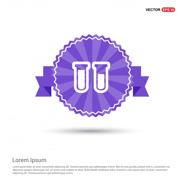 640x640 Test Tube Icon With Drop Of Blood Purple Ribbon, Analysis, Donor