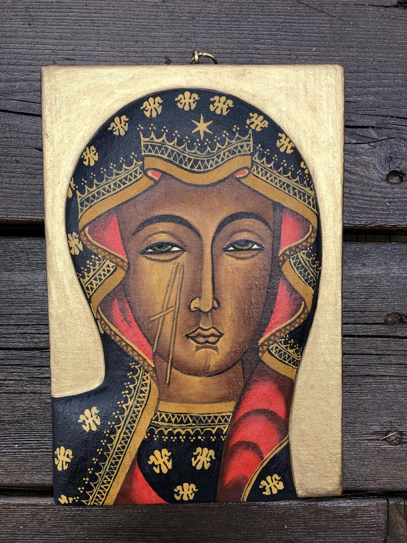 794x1059 Vintage Russian Orthodox Hand Painted Relief Icon Of The Etsy