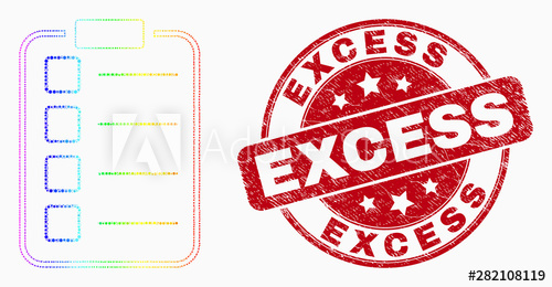 500x260 Pixelated Spectrum List Items Pad Mosaic Icon And Excess Seal