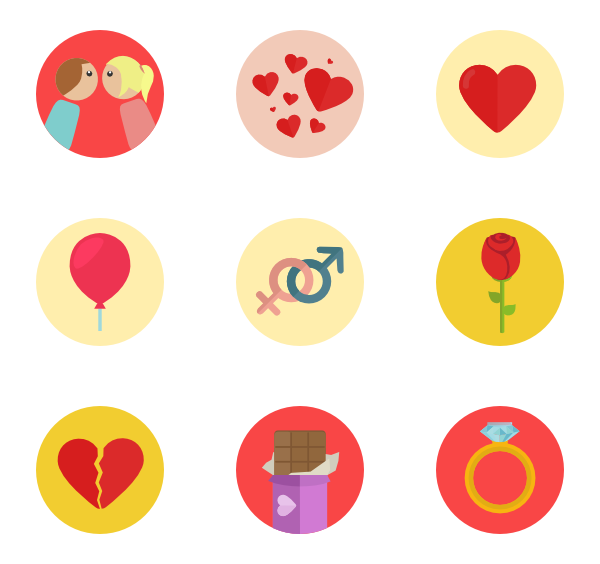 600x564 Love Heart Circle Icon Packs