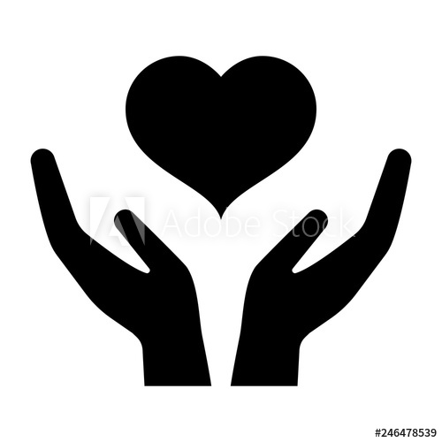 500x500 Icon Of Hands Carefully Holding Heart Symbol Of Love And Care