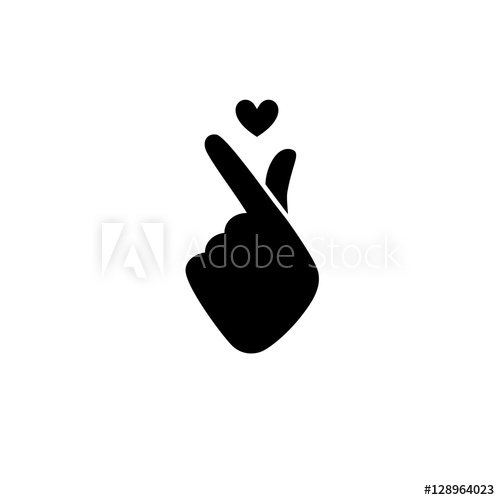 500x500 Korean Sign Icon Symbol Hand Shape Heart Charityvector Seamless