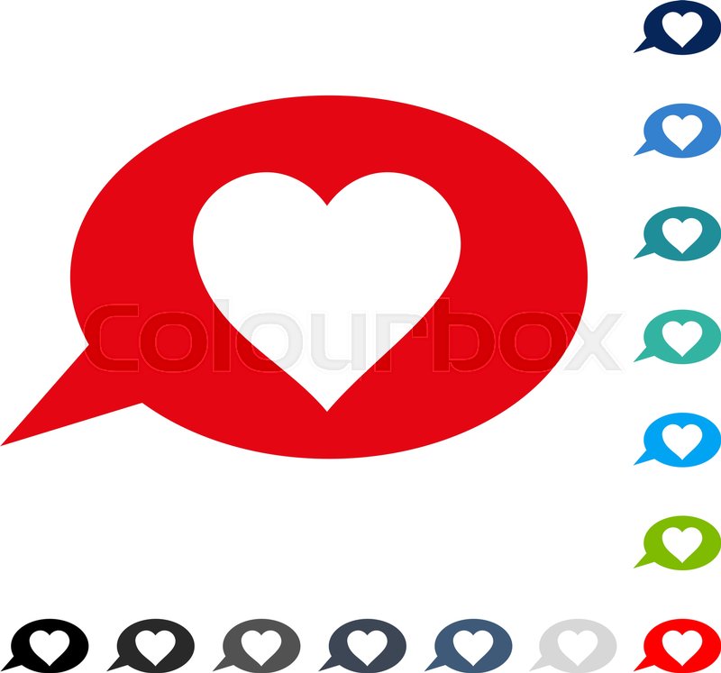 800x747 Love Message Balloon Icon Vector Stock Vector Colourbox