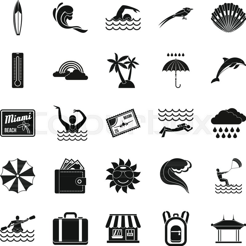 800x800 Surfing Icons Set Simple Set Of Stock Vector Colourbox