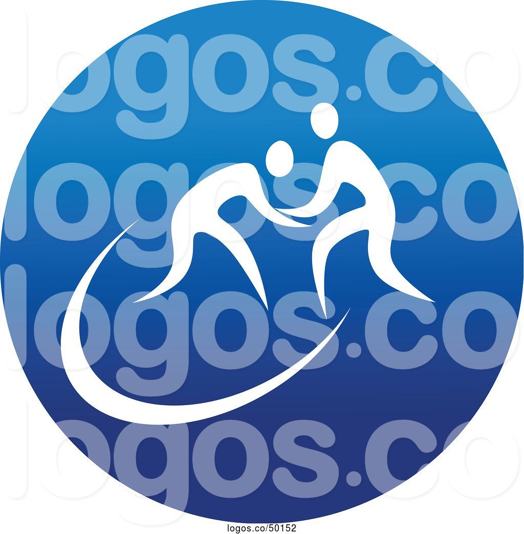 1024x1044 Logo Of Round Blue Spots Icon Of White Male Athletes Wrestling