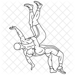 256x256 Wrestling Icon Of Line Style