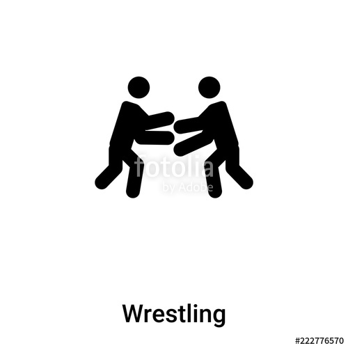 500x500 Wrestling Icon Vector Isolated On White Background, Logo Concept