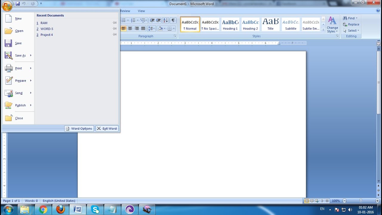 1280x720 Microsoft Office Word Tutorial Office Button In Bengali
