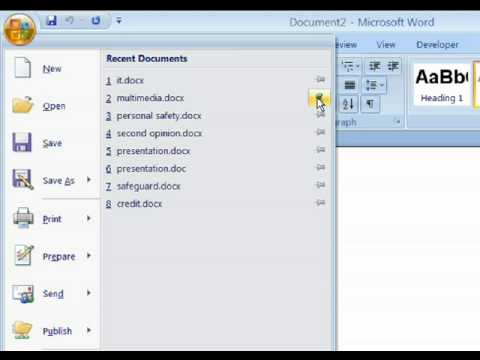 480x360 The Office Button In Microsoft Word
