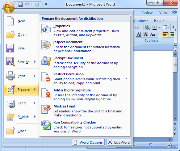 583x489 Where Are The Prepare Commands In Microsoft Word