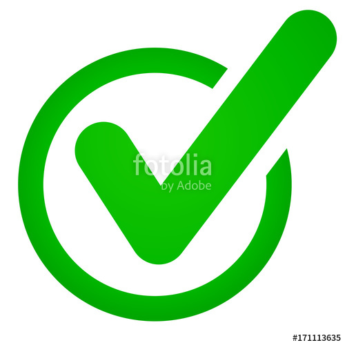 500x500 Green Check Mark Icon On White Background Stock Image And Royalty