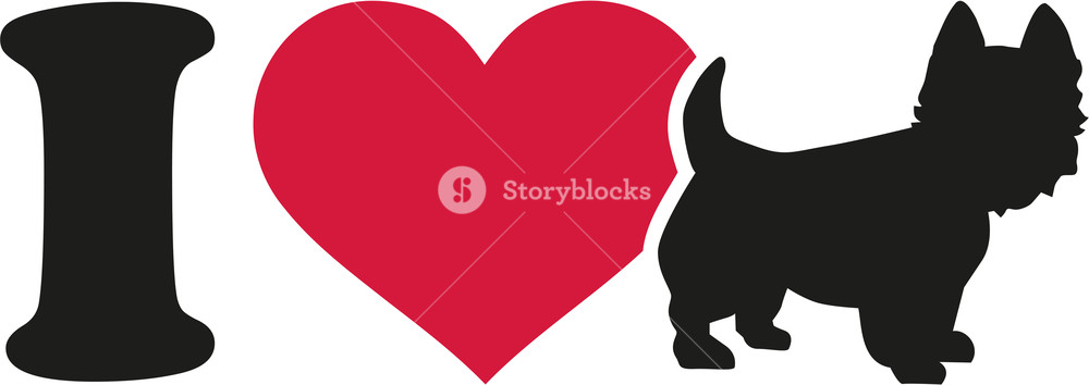 1000x354 I Love My West Highland Terrier Icon Royalty Free Stock Image