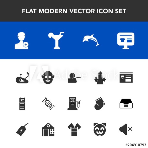 500x500 Modern, Simple Vector Icon Set With Gasoline, Person, Volume