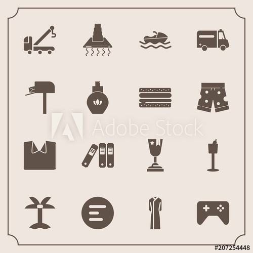 500x500 Modern, Simple Vector Icon Set With Joystick, Accident, Ocean