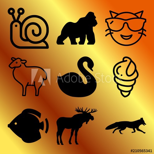 500x500 Vector Icon Set About Animals With Icons Related To Alaska