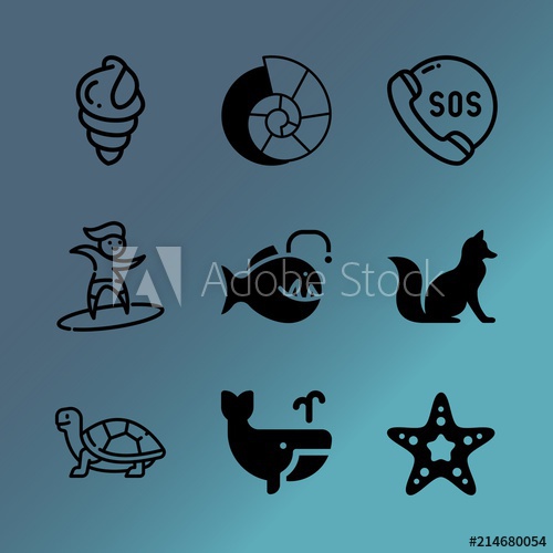 500x500 Vector Icon Set About Sea With Icons Related To Closeup, Seafood