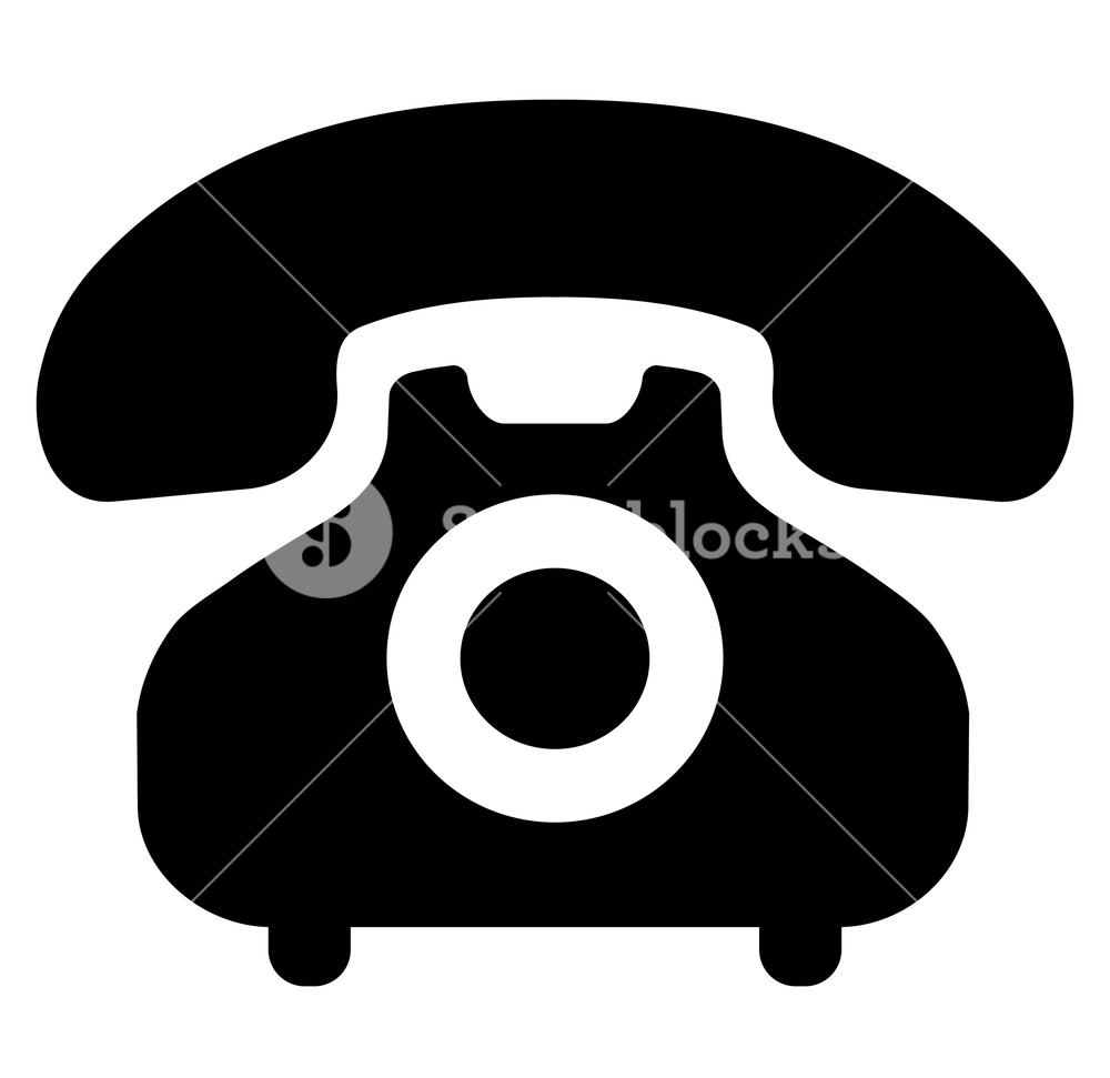 1000x971 Illustration Of Wired Phone Icon On White Background Royalty Free