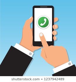 260x280 Phone Icon On Smartphone Screen Hand Holding Phone With Answer