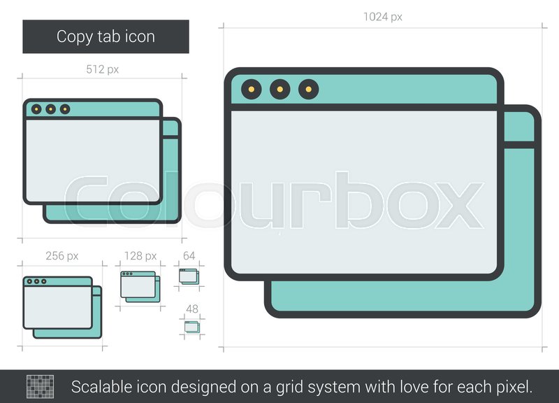 800x576 Copy Tab Vector Line Icon Isolated On Stock Vector Colourbox