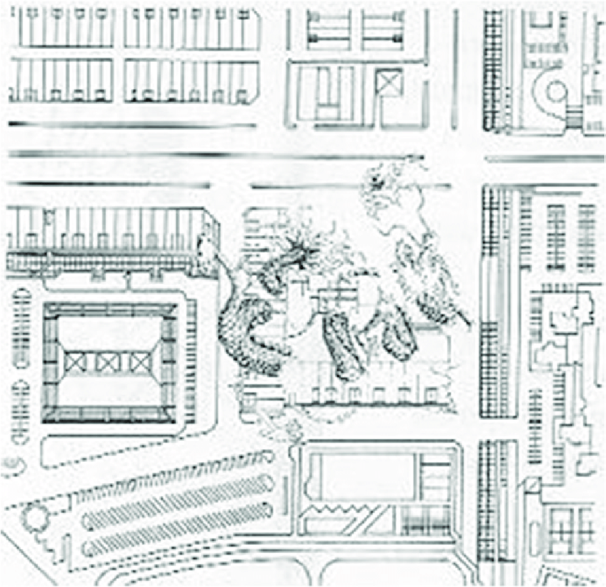 850x824 Plaza Ibm The 'dragon' Icon Superimposed On Site Plan Download