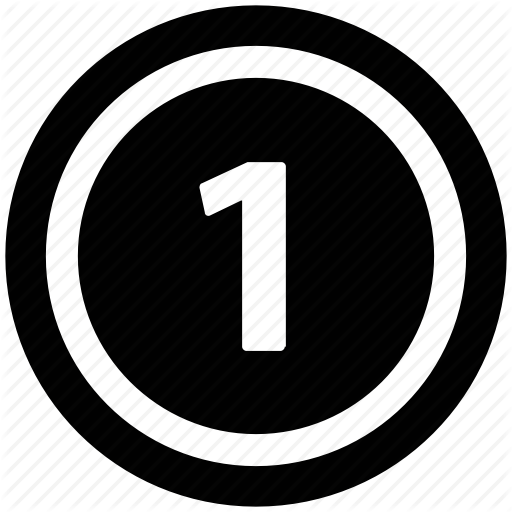 512x512 Circle, Digit Number One, Number Icon