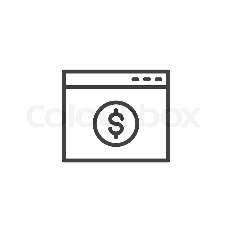 800x800 Online Banking Outline Icon Linear Stock Vector Colourbox