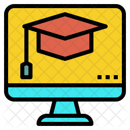 256x256 Online Study Icon Of Colored Outline Style