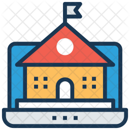256x256 Online School Icon Of Colored Outline Style
