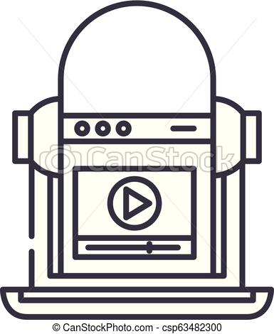 385x470 Online School Line Icon Concept Online School Vector Linear