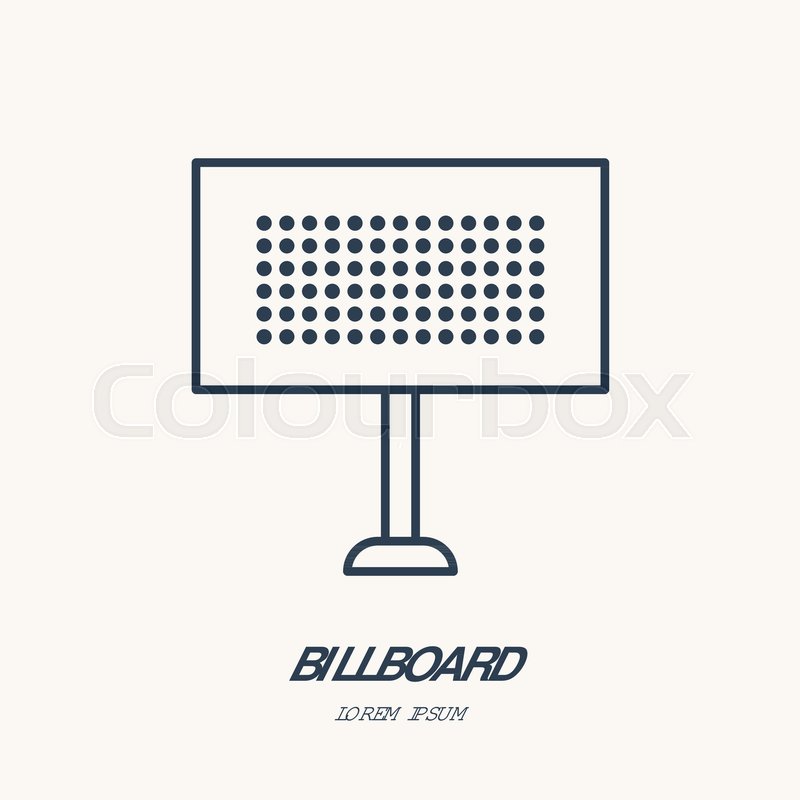 800x800 Billboard Flat Line Icon Outdoor Stock Vector Colourbox