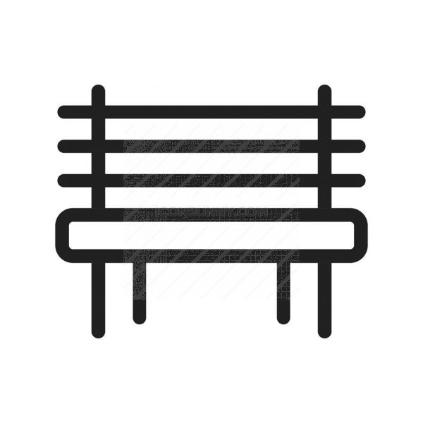 600x600 Garden Bench Line Icon