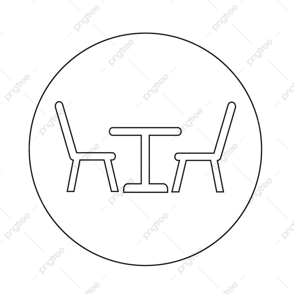 1200x1200 Table With Chairs Icon, Icon, Outdoor, Seat Png And Vector