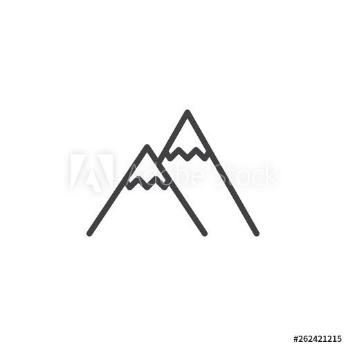 500x500 Mountain Peak Line Icon Linear Style Sign For Mobile Concept