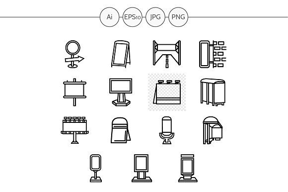 580x386 Outdoors Advertising Icons Set