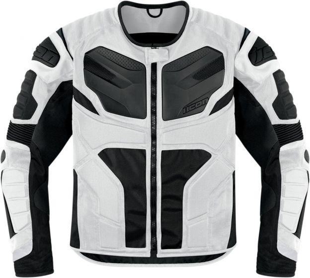 624x560 Icon Overlord Textile Attack Fit Jacket White Black
