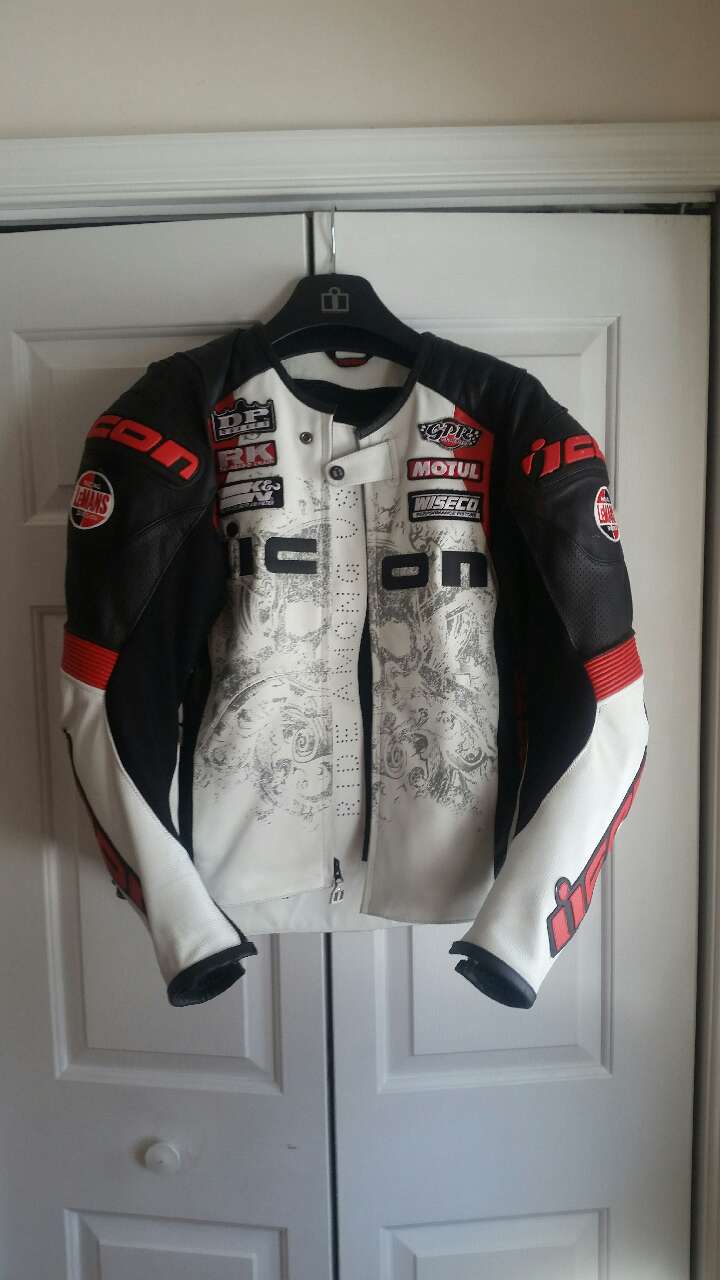 720x1280 Used Icon Overlord Prime Hero Leather Jacket Men's Lrg For Sale