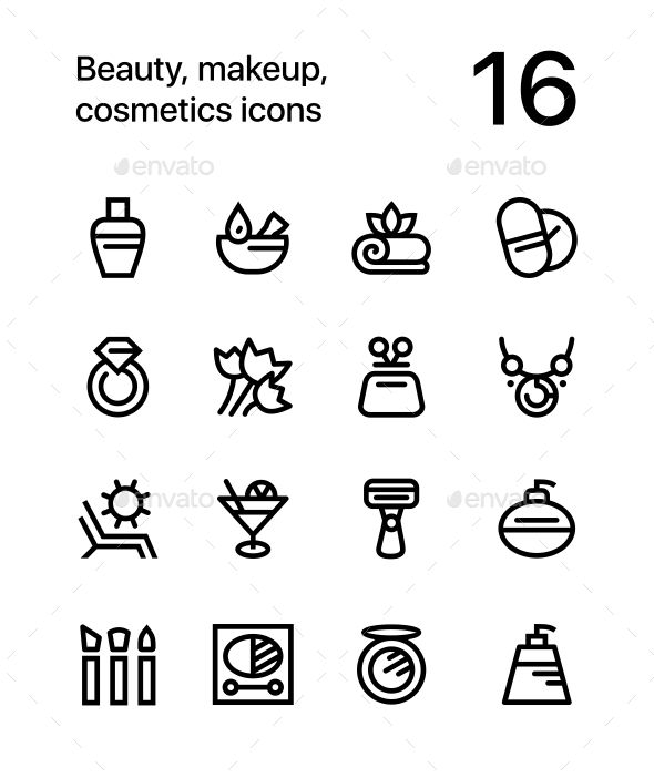 590x702 Beauty, Cosmetics, Makeup Icons For Web And Mobile Design Pack