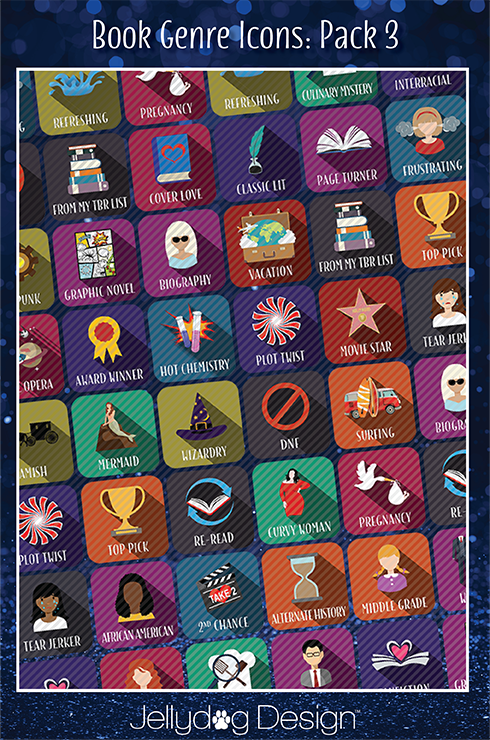 490x740 Book Genre Icons Pack Jellydog Design