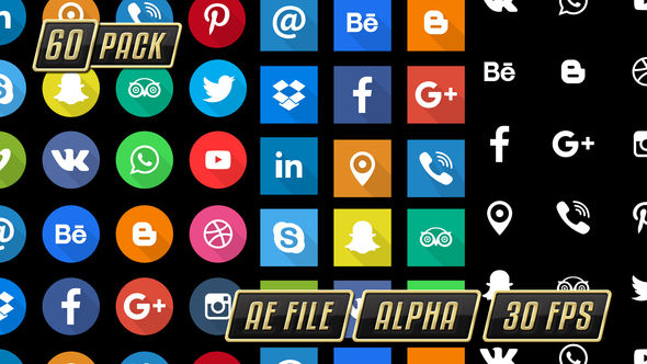 590x332 Animated Social Media Icons Pack
