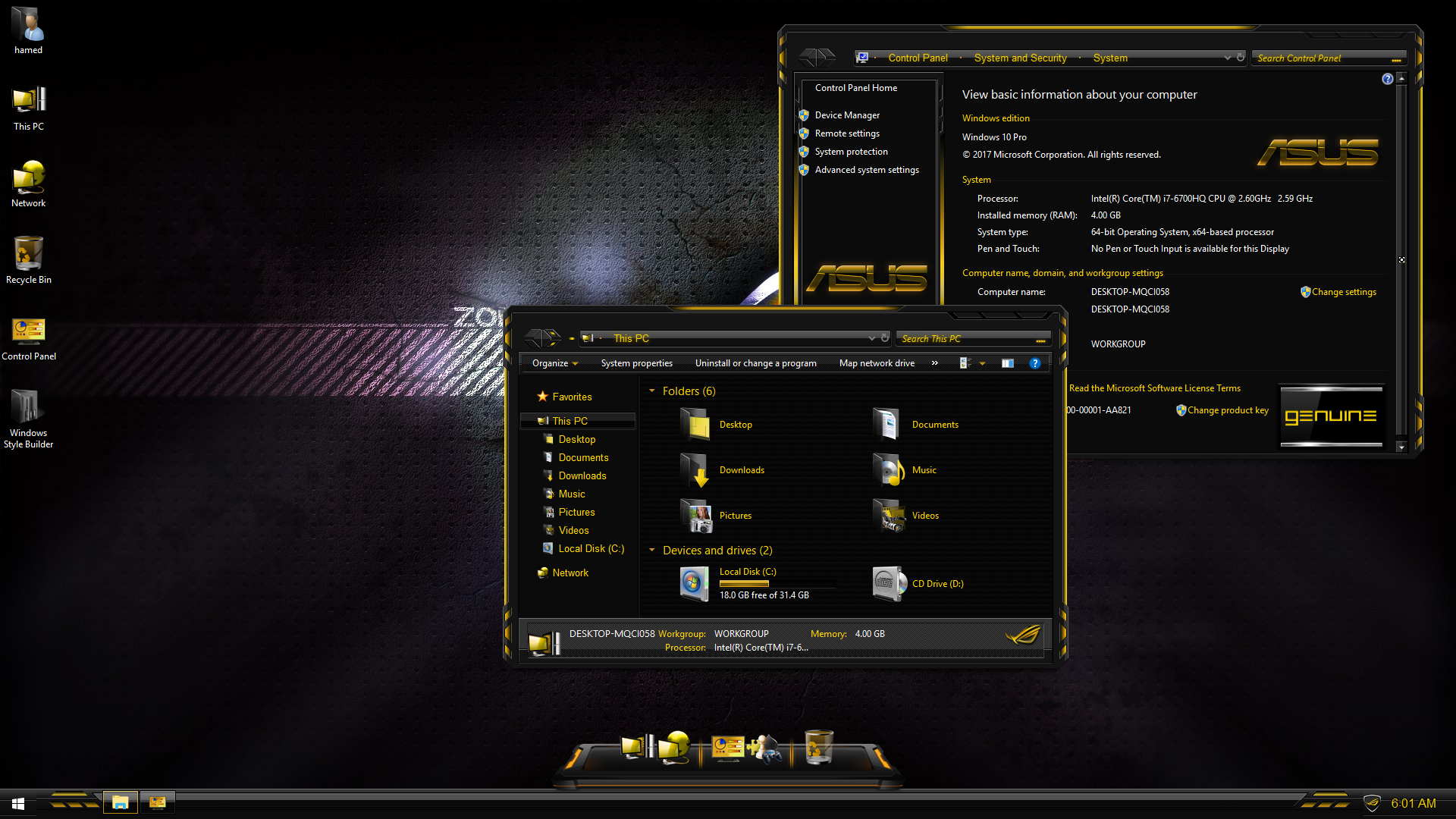 Asus Gold Skinpack For Windows 1920x1080 Asus Gold Skinpack For Windows