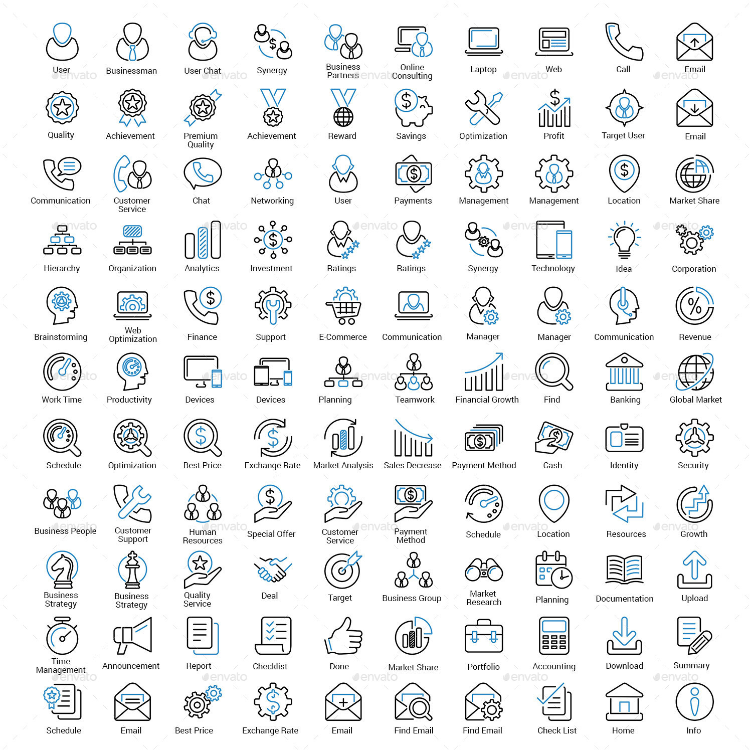 1500x1502 Business Icon Set