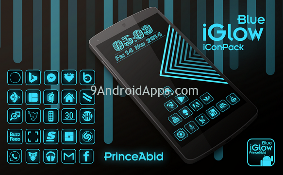 583x360 Iglow Blue Icon Pack Apk