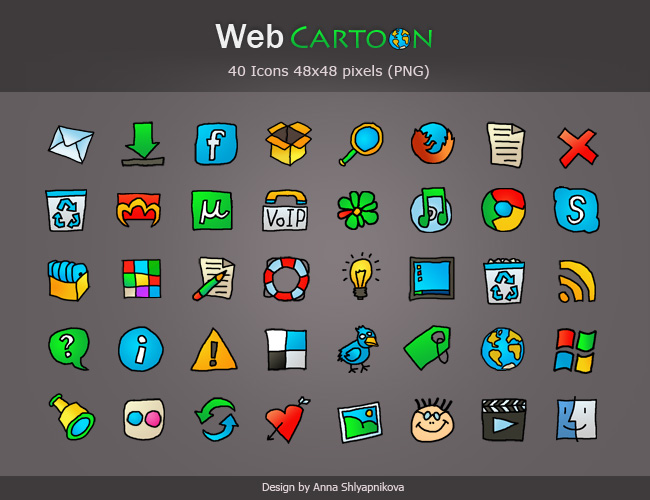 650x500 Icons Pack Web Cartoon